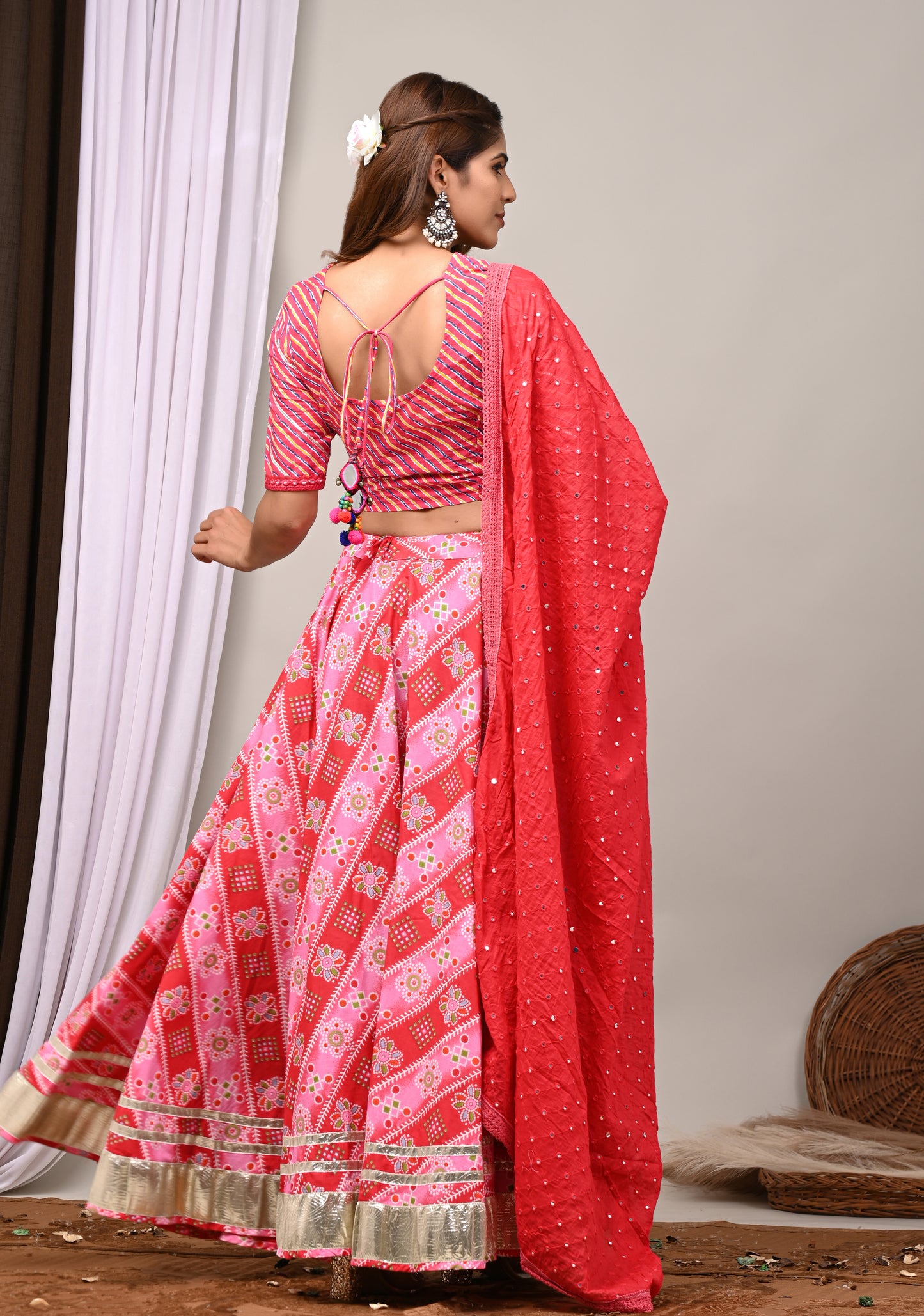 Pure Cotton Printed Lehenga Choli Set with Dupatta