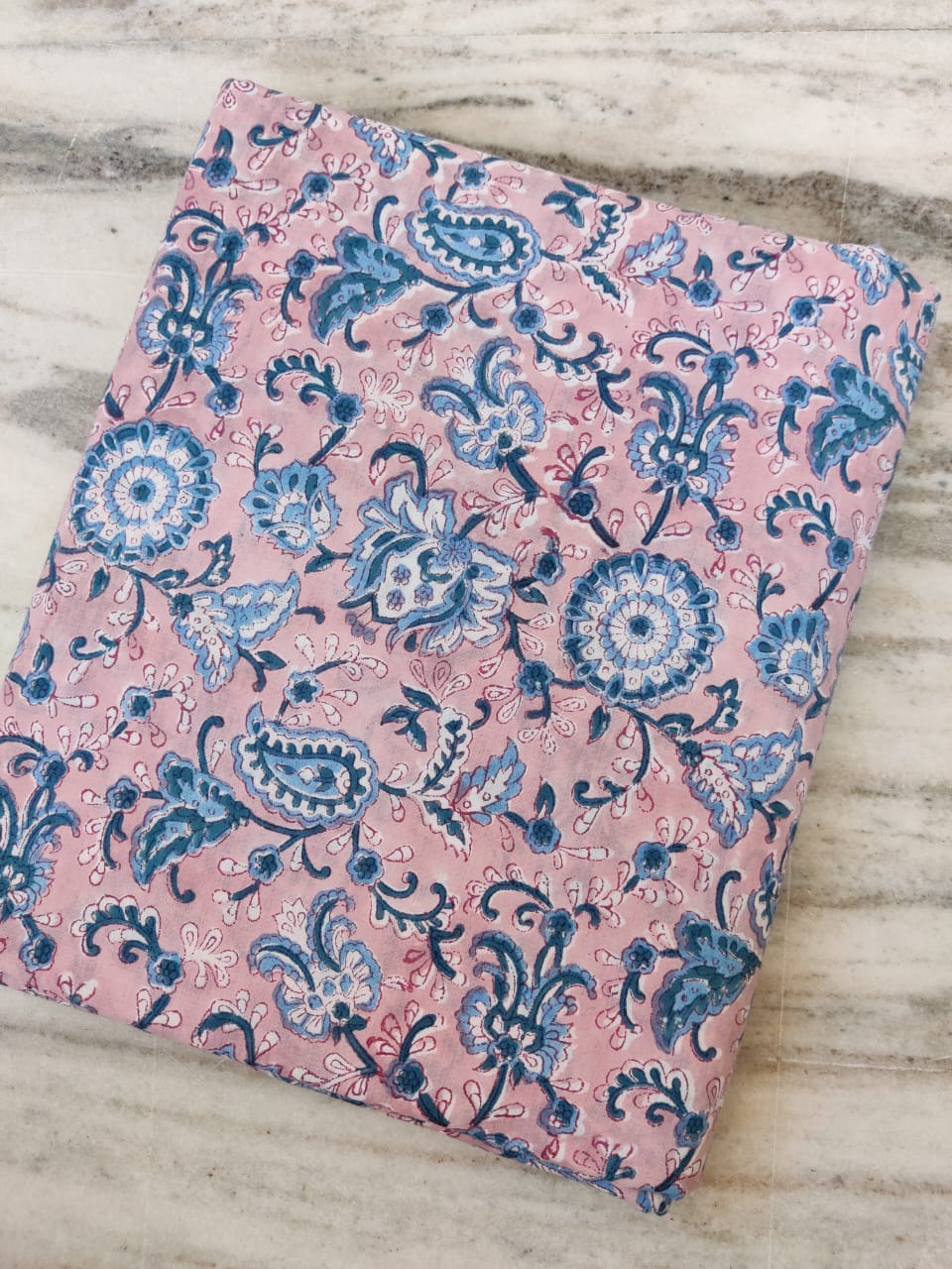 (Pre-cut 1m) lPure Soft Cotton Hand Block Printed Fabric