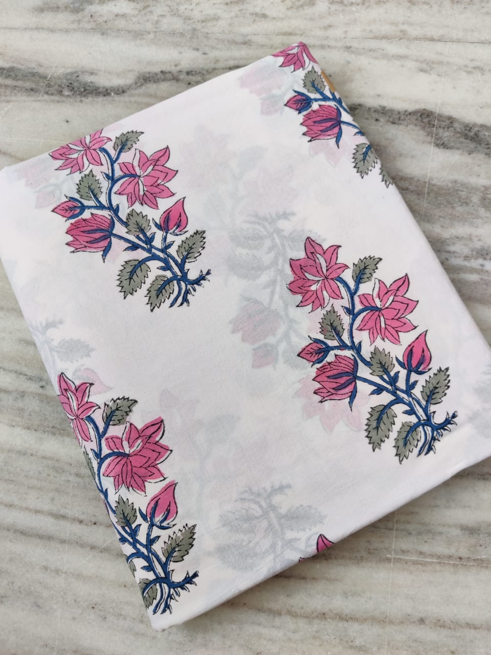 (Pre-cut 1.70m) Pure Soft Cotton Hand Block Printed Fabric