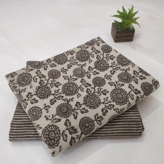 Pure Cotton Handblock Printed  2PC Top-Bottom Set