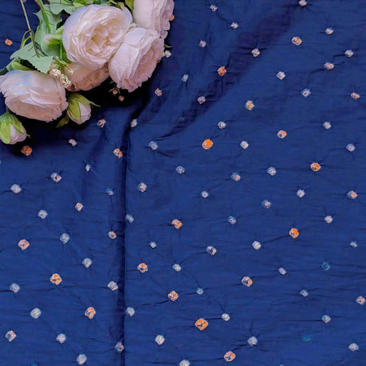 Pure Soft Cotton Satin Finish Tie-Dye Bandhani Fabric