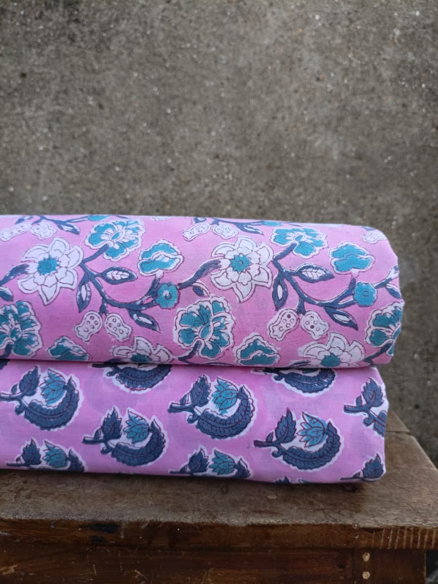 Pure Soft Cotton Jaipuri Handblock Printed 2PC Top-Bottom Suit Set