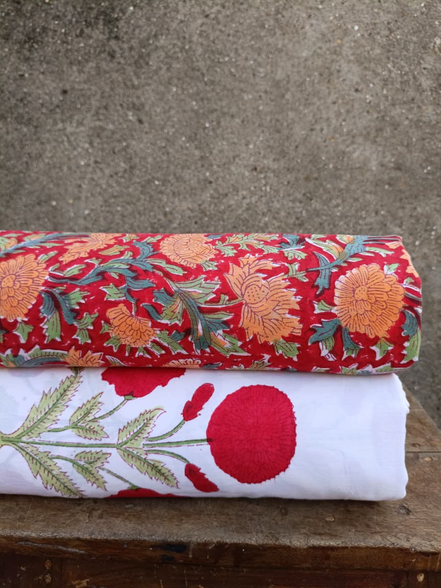 Pure Soft Cotton Jaipuri Handblock Printed 2PC Top-Bottom Suit Set