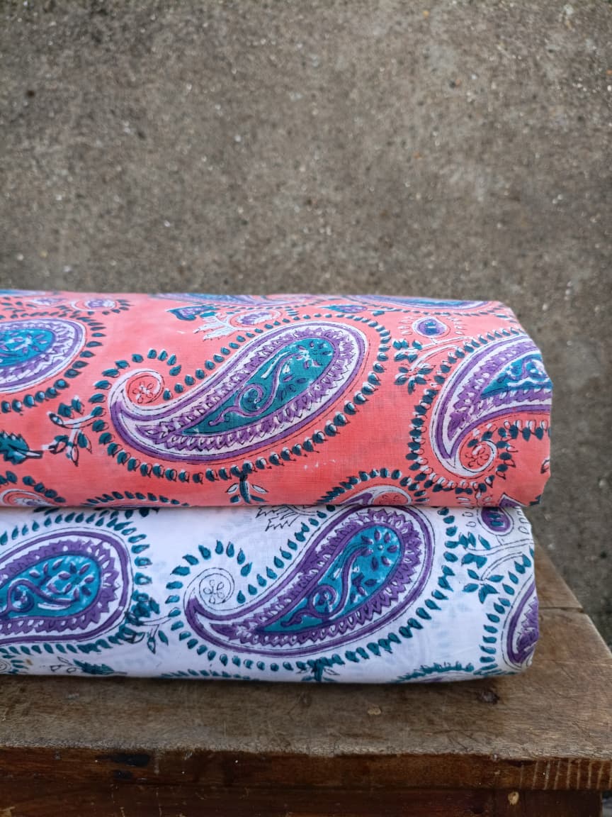 Pure Soft Cotton Jaipuri Handblock Printed 2PC Top-Bottom Suit Set