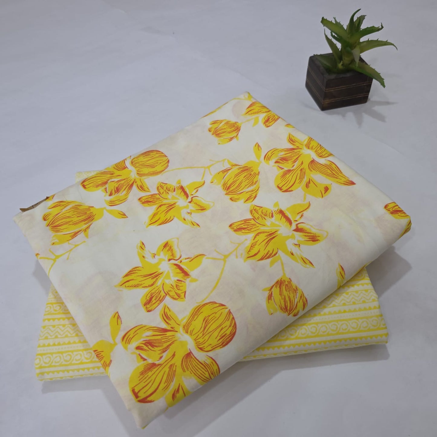 Pure Soft Cotton Handblock Printed 2PC Top-Bottom Suit Set