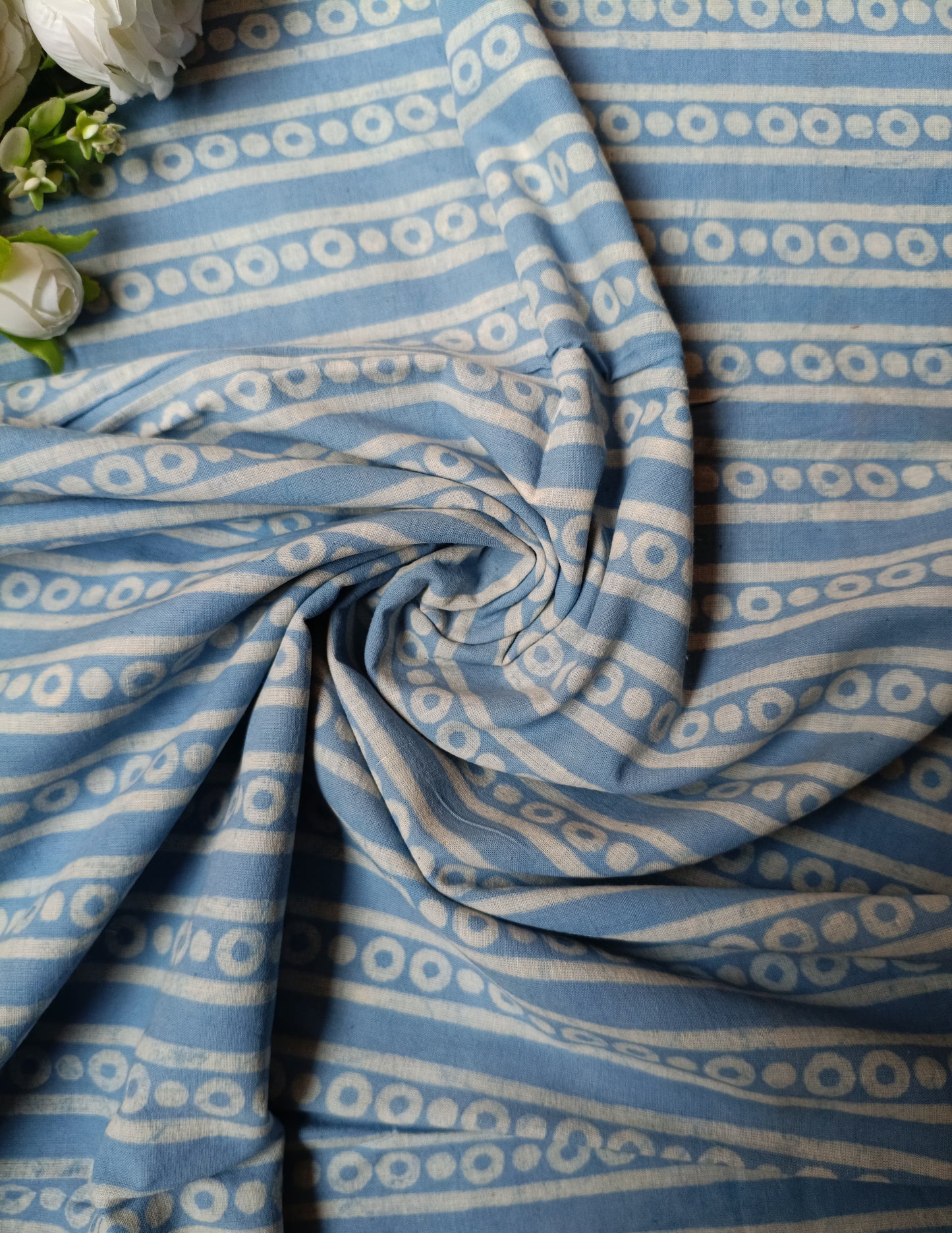 (Pre-cut 2 Meter) Pure Soft Cotton Hand Block Printed Fabric