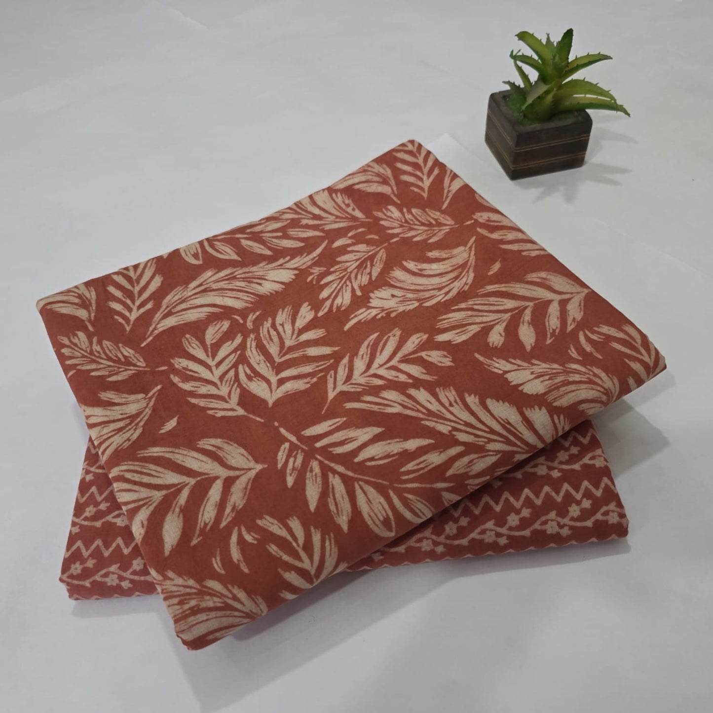 Pure Soft Cotton Handblock Printed 2PC Top-Bottom Suit Set