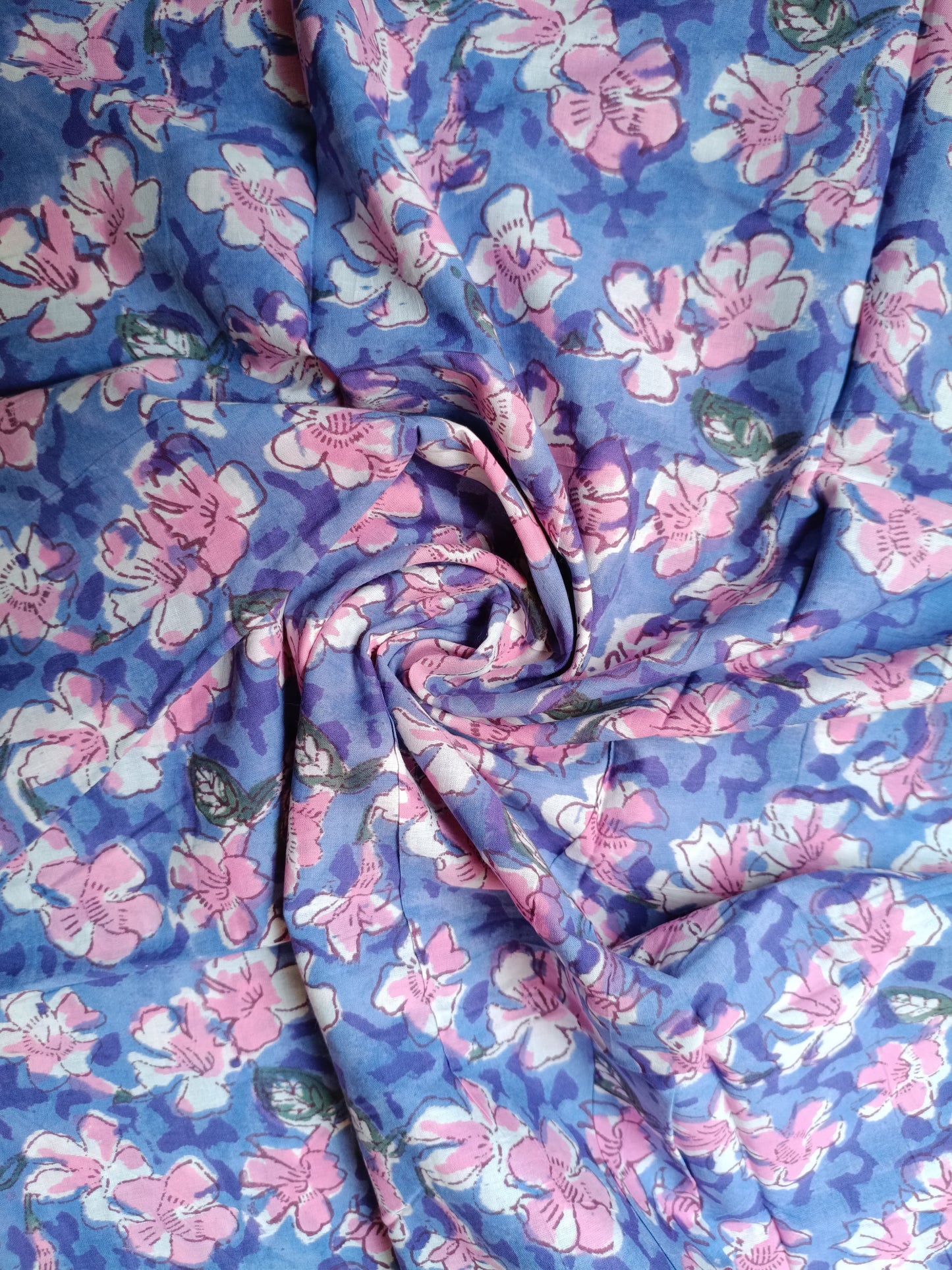 (Pre-cut 1.20 Meter+1 Meter) Pure Soft Cotton Hand Block Printed Fabric