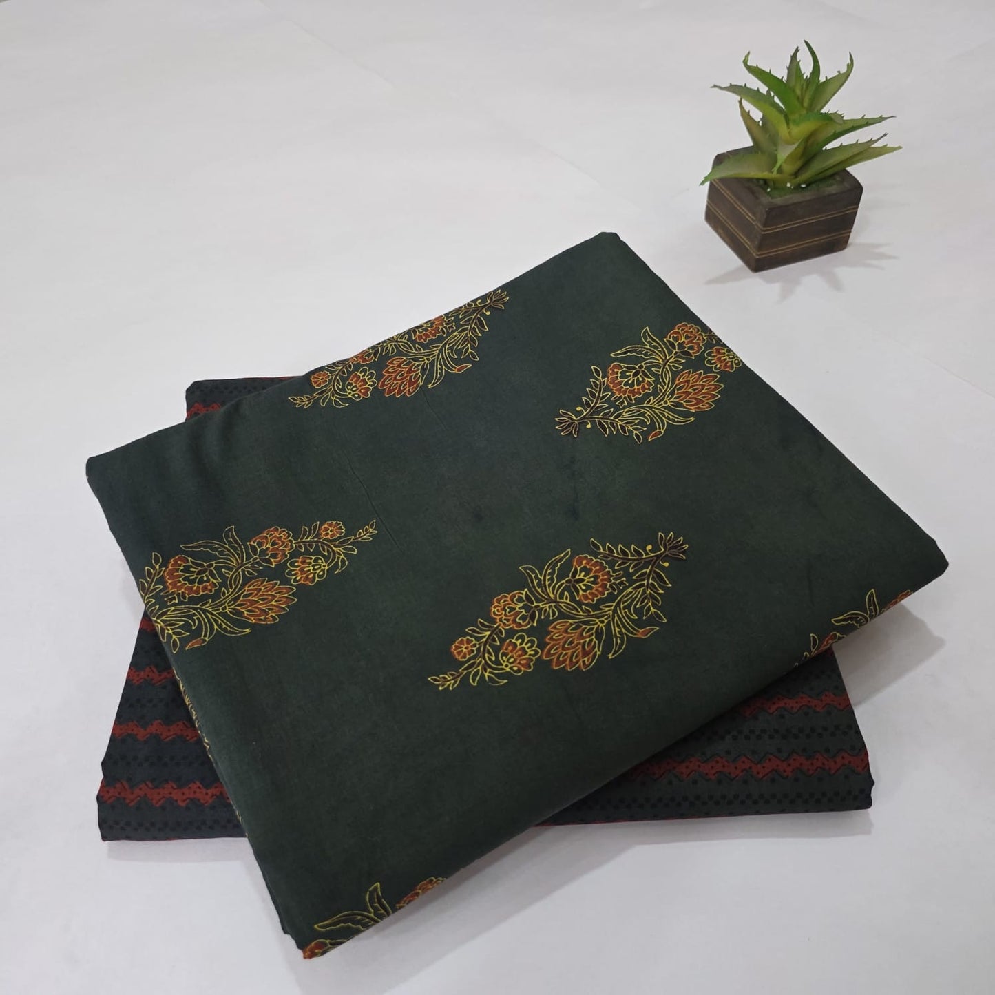 Pure Soft Cotton Handblock Printed 2PC Top-Bottom Suit Set