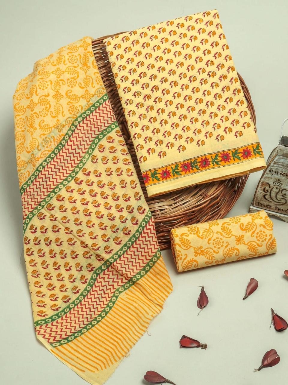 Pure Soft Cotton Hand Block Printed Suit Set
