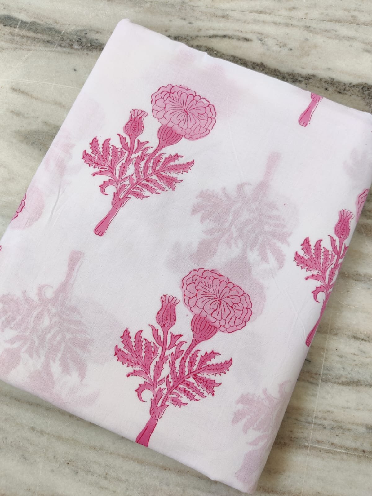 ( Pre cut 1.40 meter) Pure Soft Cotton Hand Block Printed Fabric