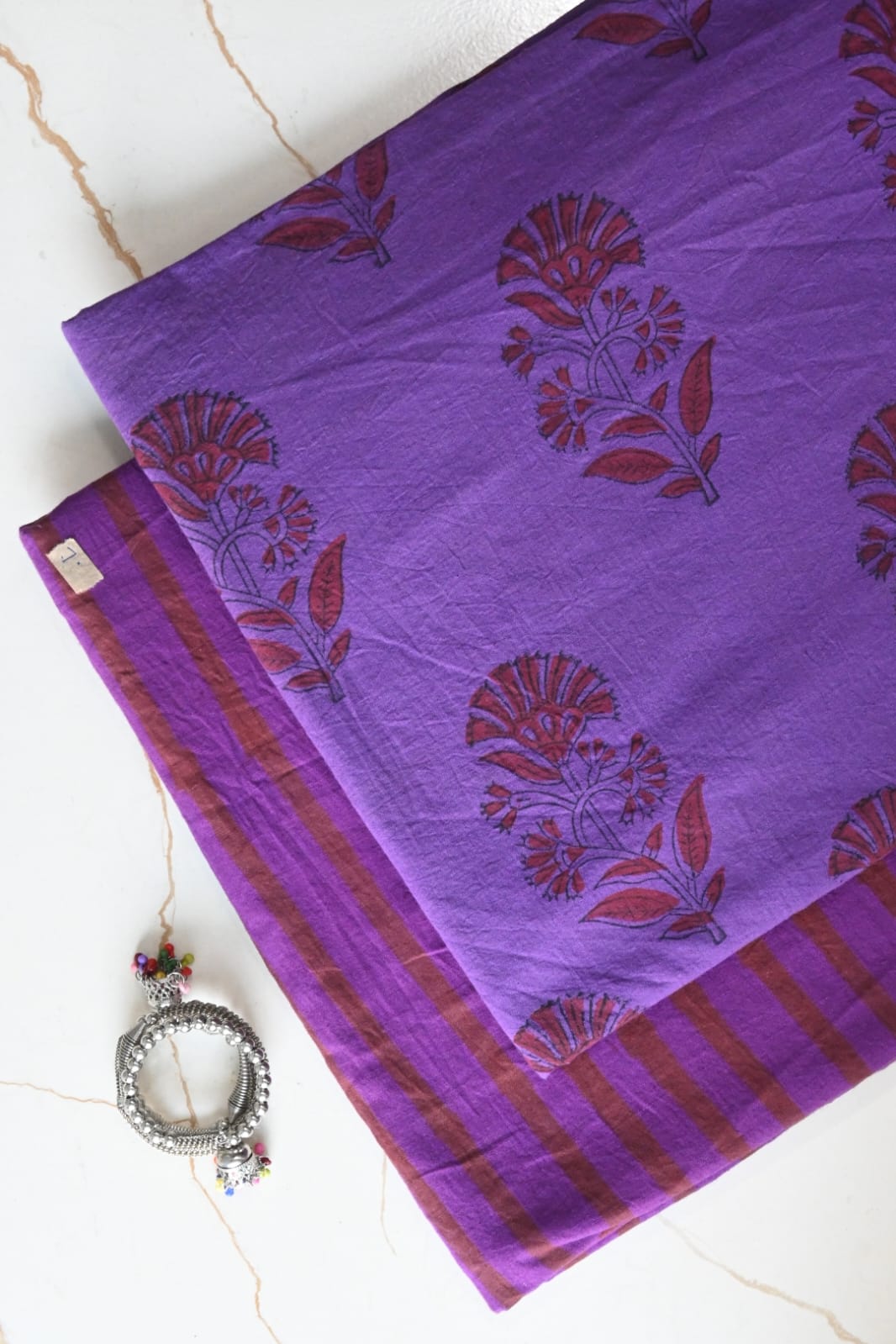 Pure Soft Cotton Handblock Printed 2PC Top-Bottom Suit Set (2.50 Meter Each)