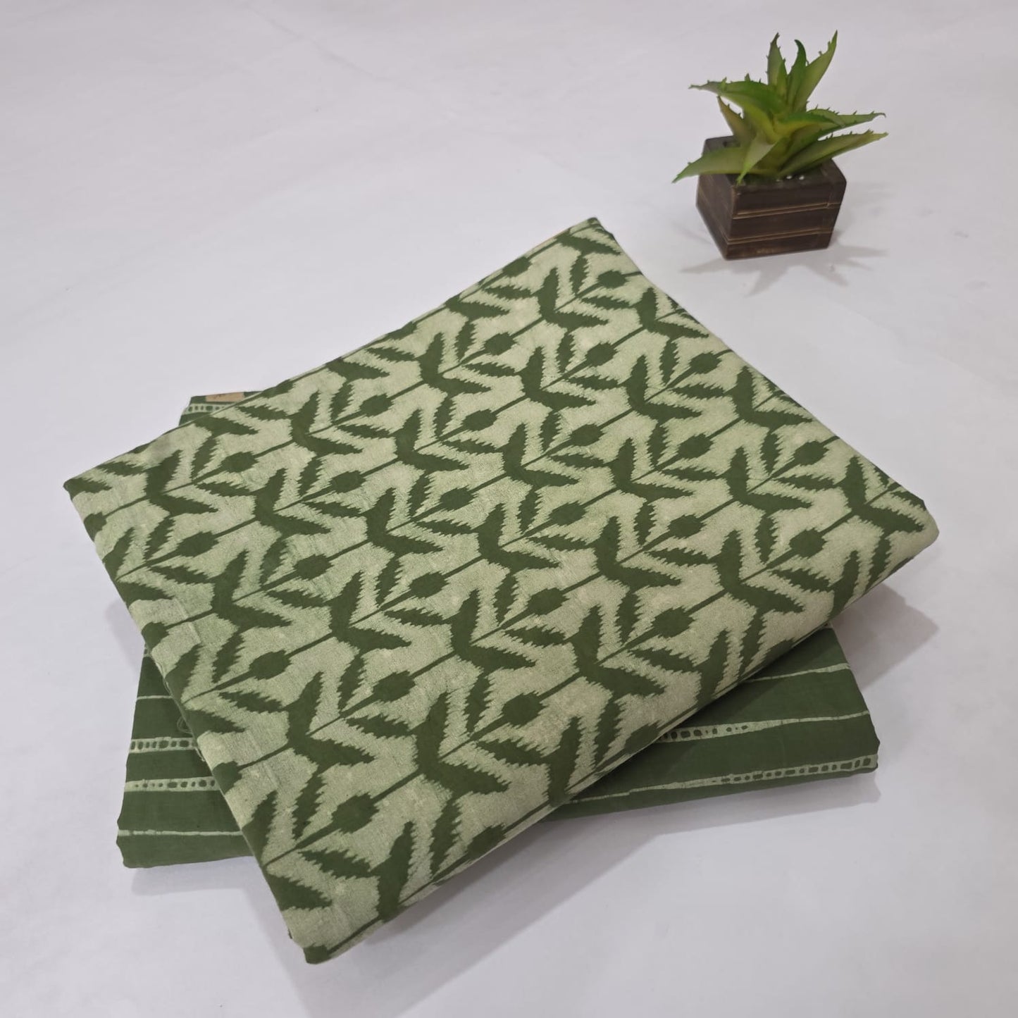 Pure Soft Cotton Handblock Printed 2PC Top-Bottom Suit Set