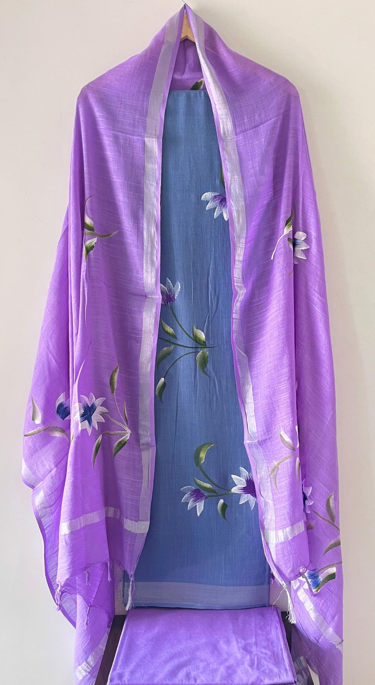 Premium Cotton Linen Hand Block Printed Cotton Linen Suit Set