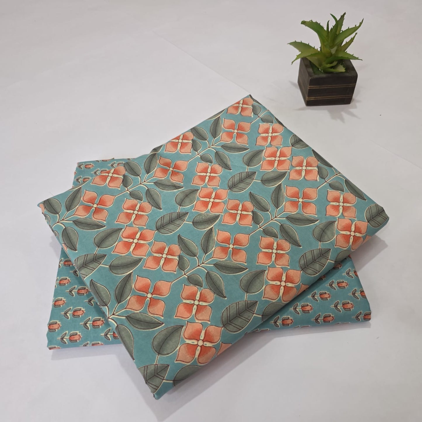 Pure Soft Cotton Handblock Printed 2PC Top-Bottom Suit Set