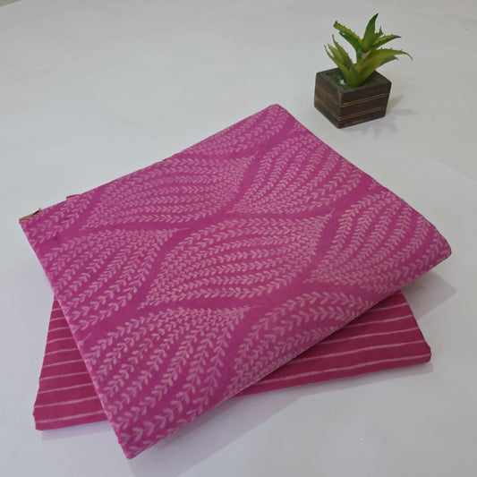 Pure Cotton Handblock Printed 2PC Top-Bottom Suit Set