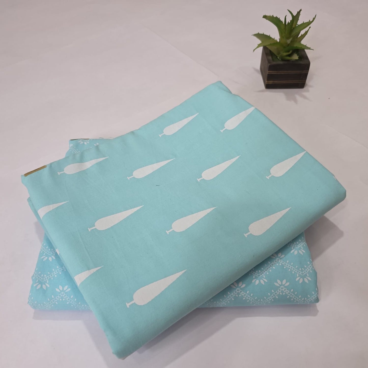 Pure Soft Cotton Handblock Printed 2PC Top-Bottom Suit Set