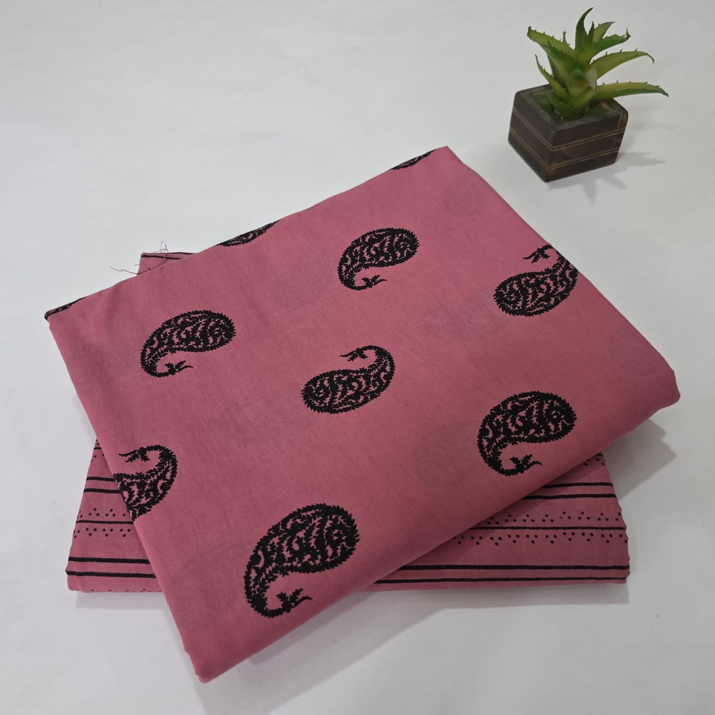 Pure Soft Cotton Handblock Printed 2PC Top-Bottom Suit Set