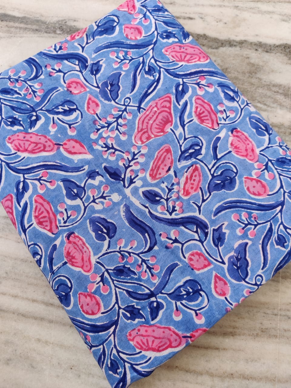 ( Pre-cut 0.90 CM ) Pure Soft Cotton HandBlock Printed Fabric