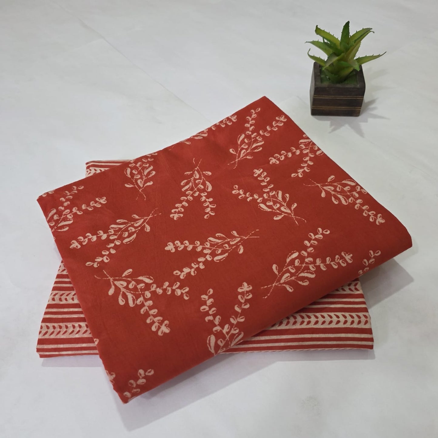 Pure Cotton Handblock Printed 2PC Top-Bottom Suit Set