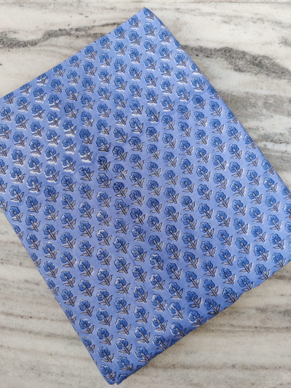 (Pre-cut 1.90 Meter) Pure Soft Cotton Hand Block Printed Fabric