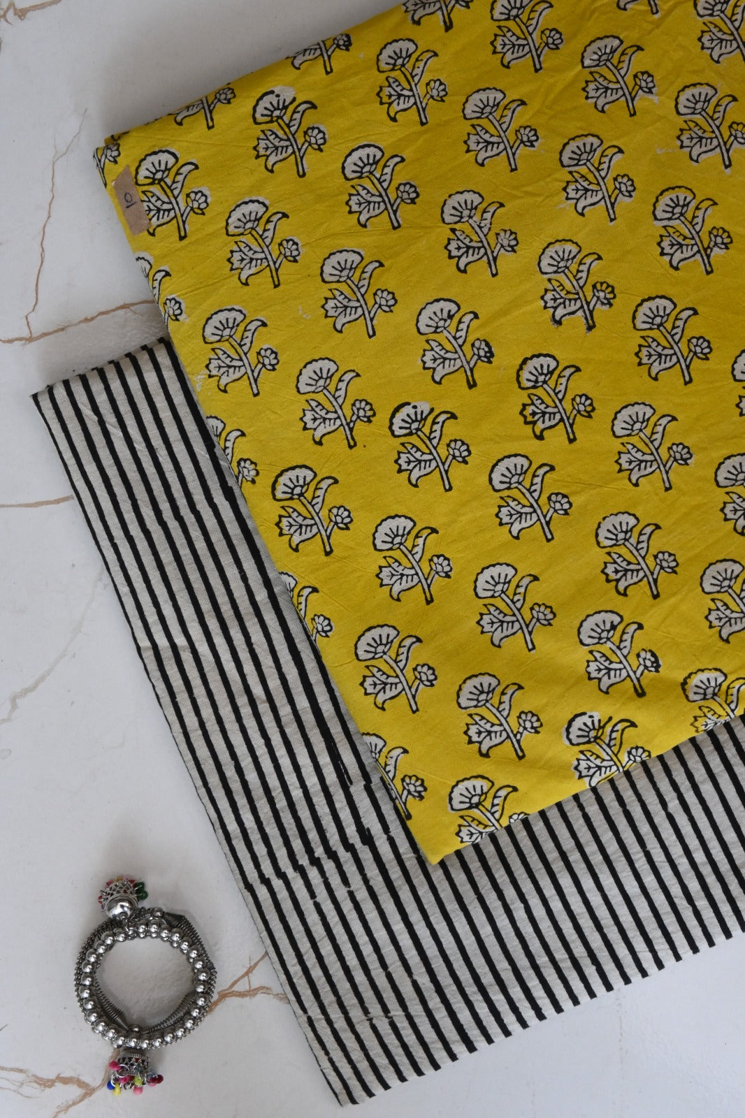 Pure Soft Cotton Handblock Printed 2PC Top-Bottom Suit Set (2.50 Meter Each)