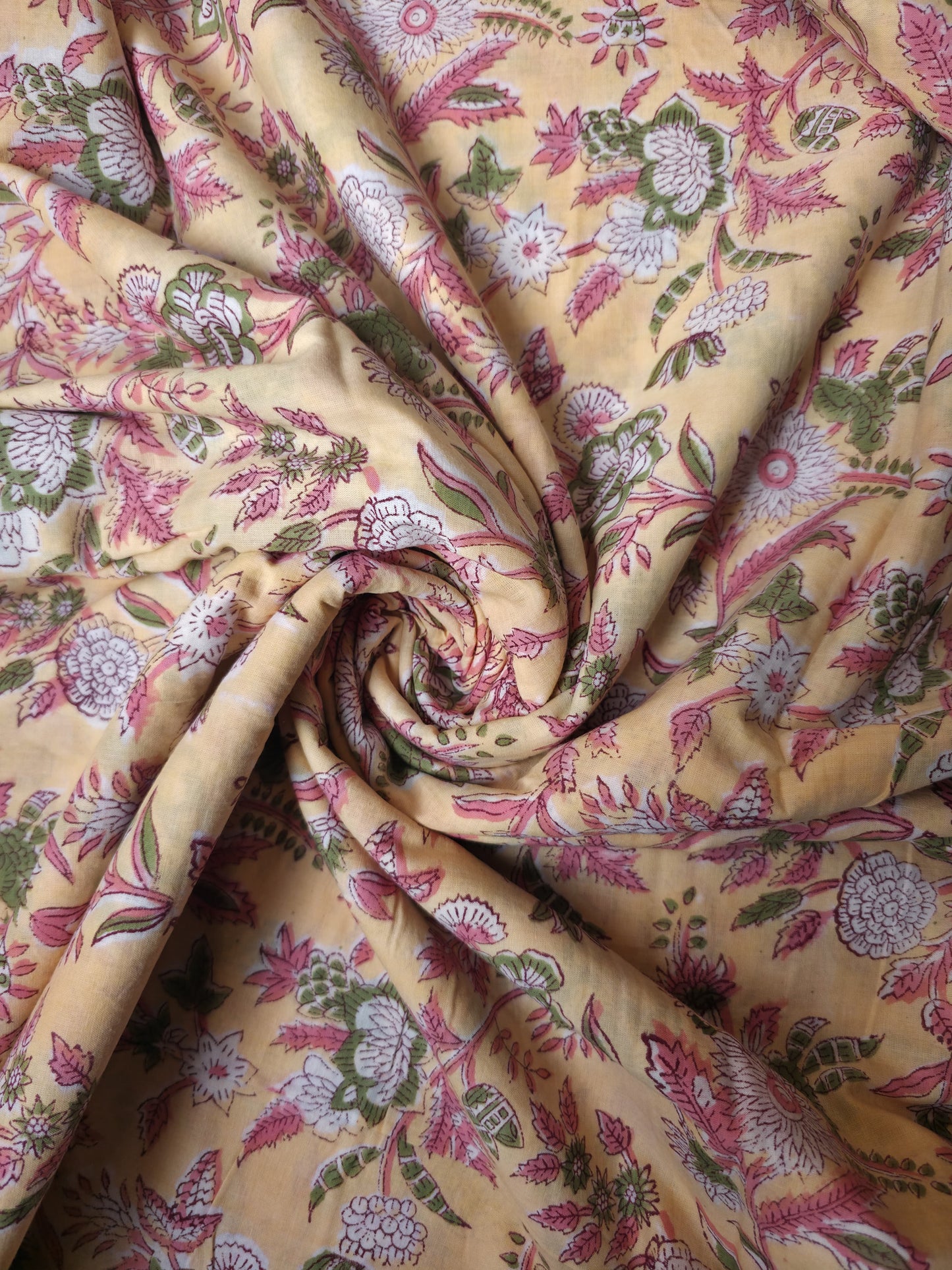 Pure Soft Cotton Handblock Printed Fabric