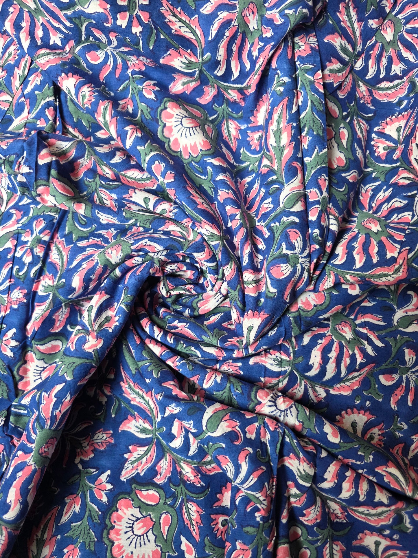 Pure Soft Cotton Handblock Printed Fabric