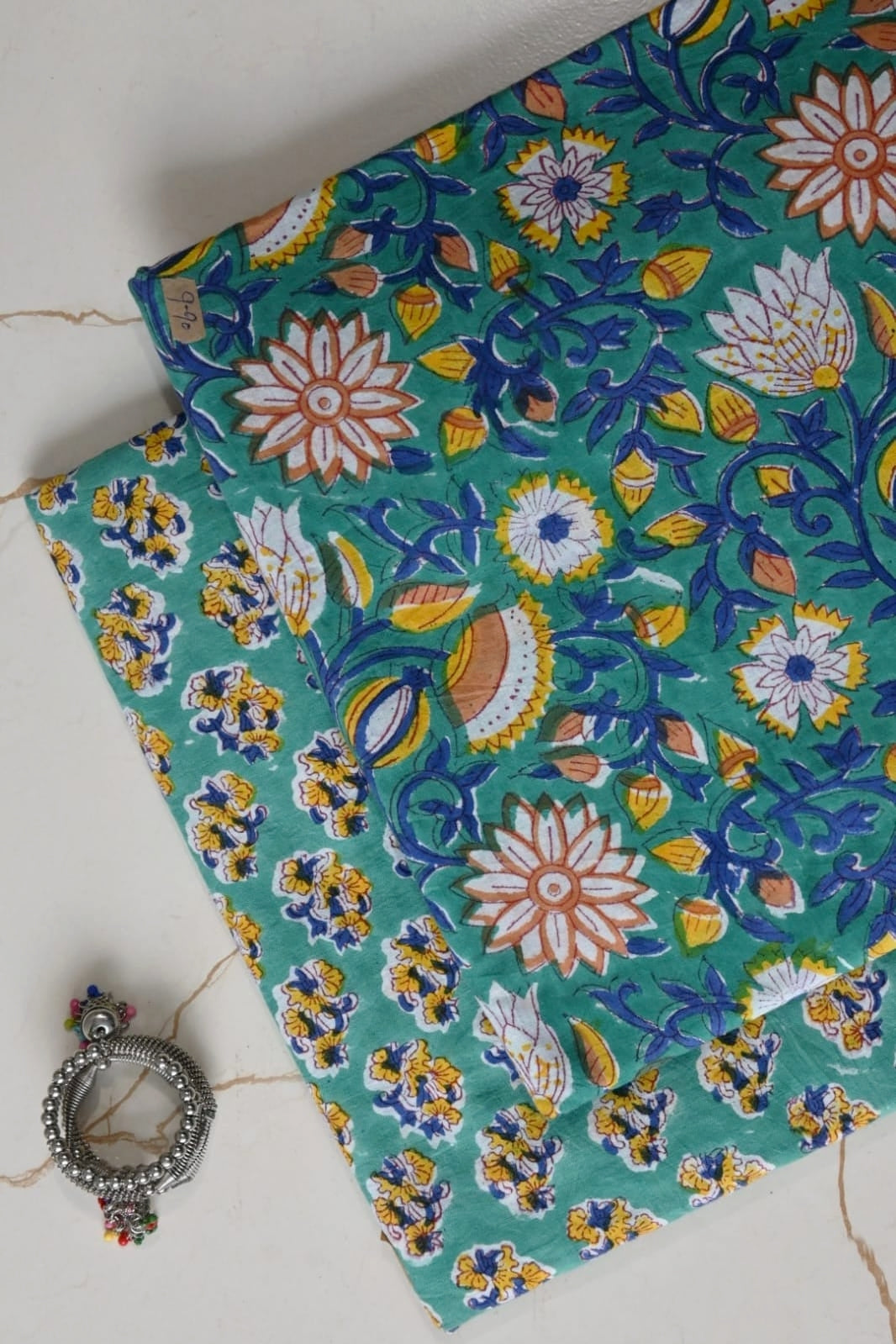 Pure Soft Cotton Sanganeri Handblock Printed 2PC Top-Bottom Suit Set (2.50 Meter Each)