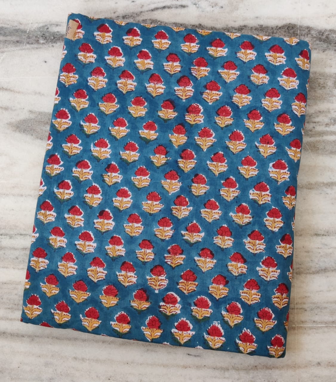 (Pre-cut 1.90 Meter) Pure Soft Cotton Hand Block Printed Fabric