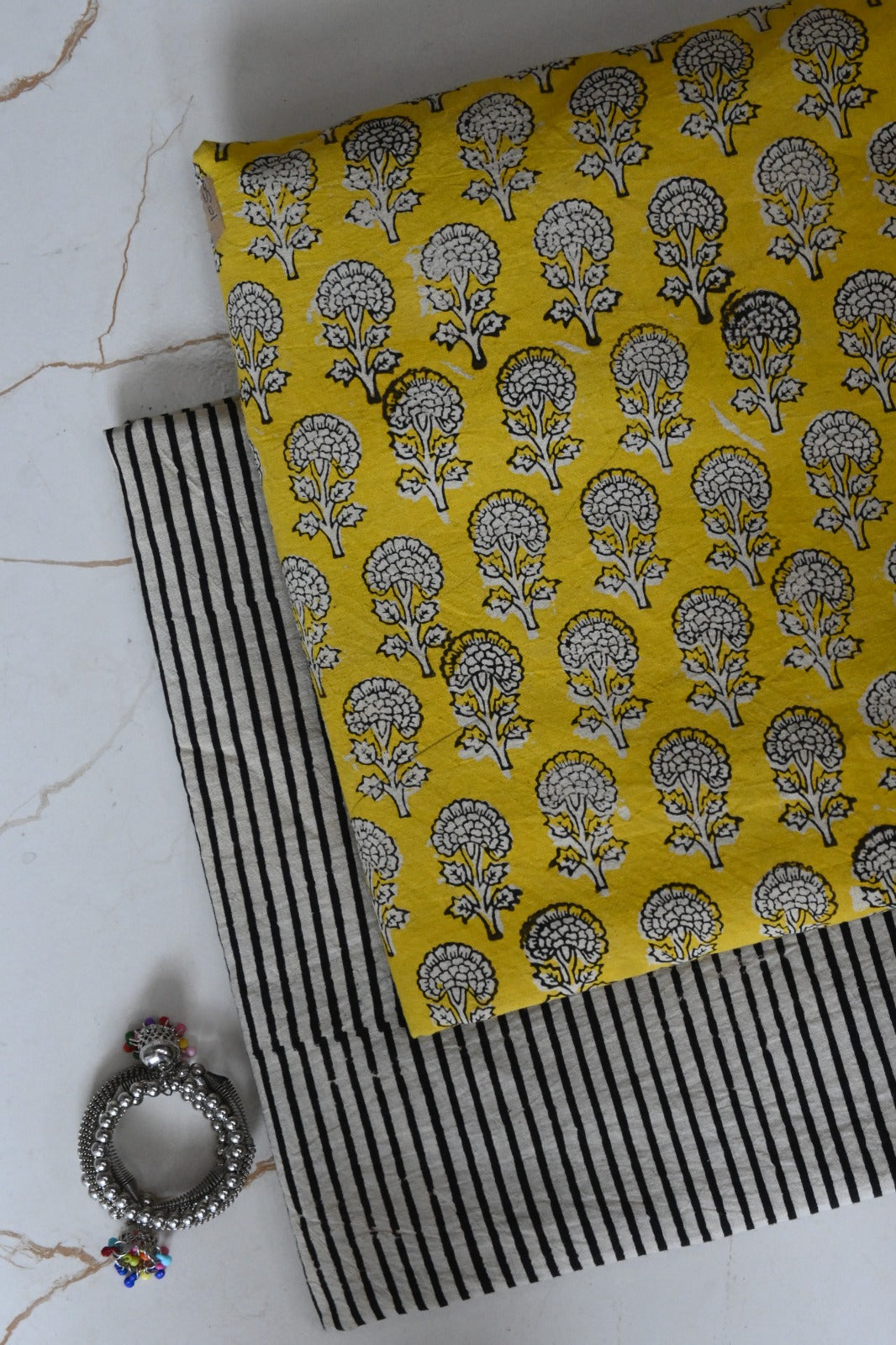 Pure Soft Cotton Handblock Printed 2PC Top-Bottom Suit Set (2.50 Meter Each)