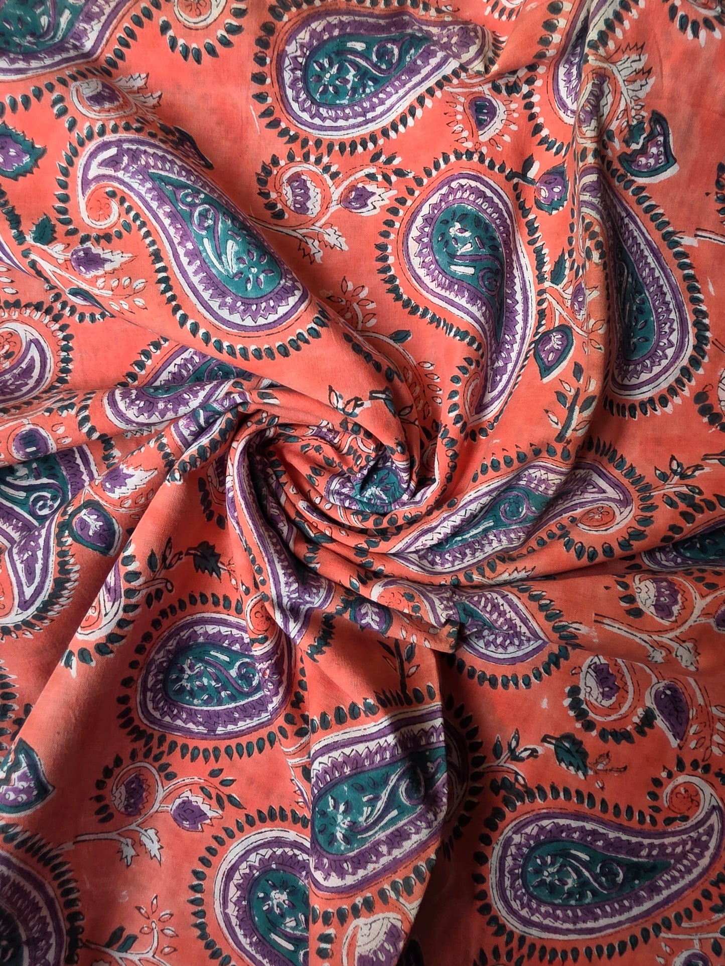 Pure Soft Cotton Handblock Printed Fabric