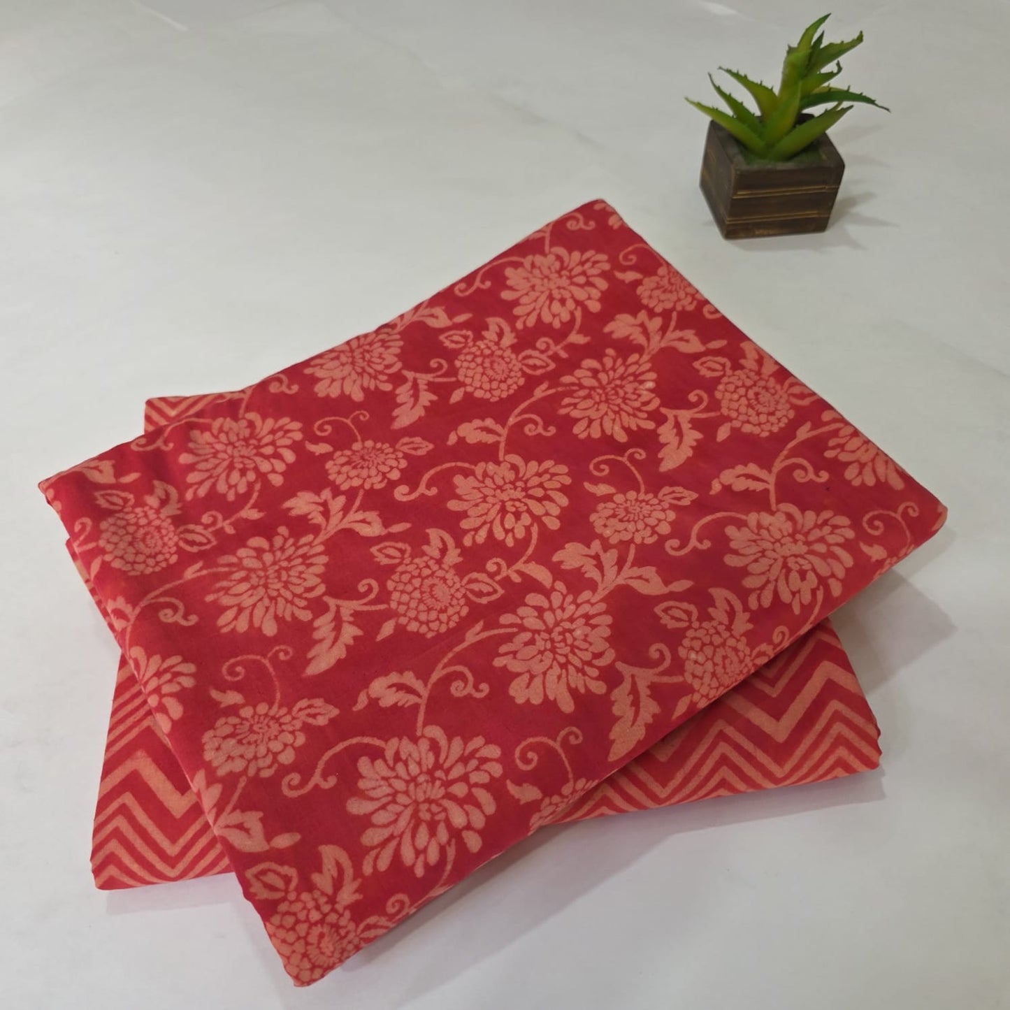 Pure Soft Cotton Handblock Printed 2PC Top-Bottom Suit Set