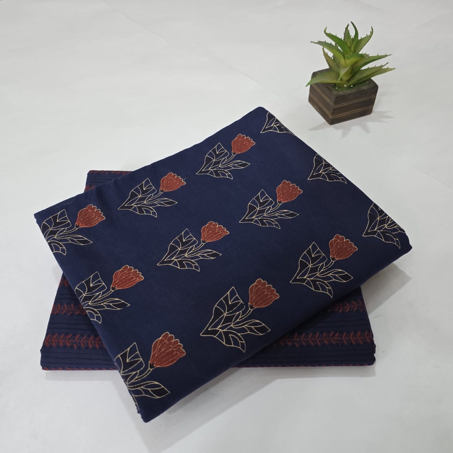 Pure Soft Cotton Handblock Printed 2PC Top-Bottom Suit Set