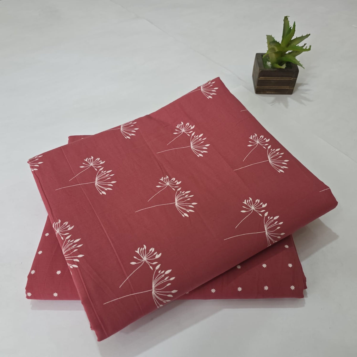 Pure Soft Cotton Handblock Printed 2PC Top-Bottom Suit Set