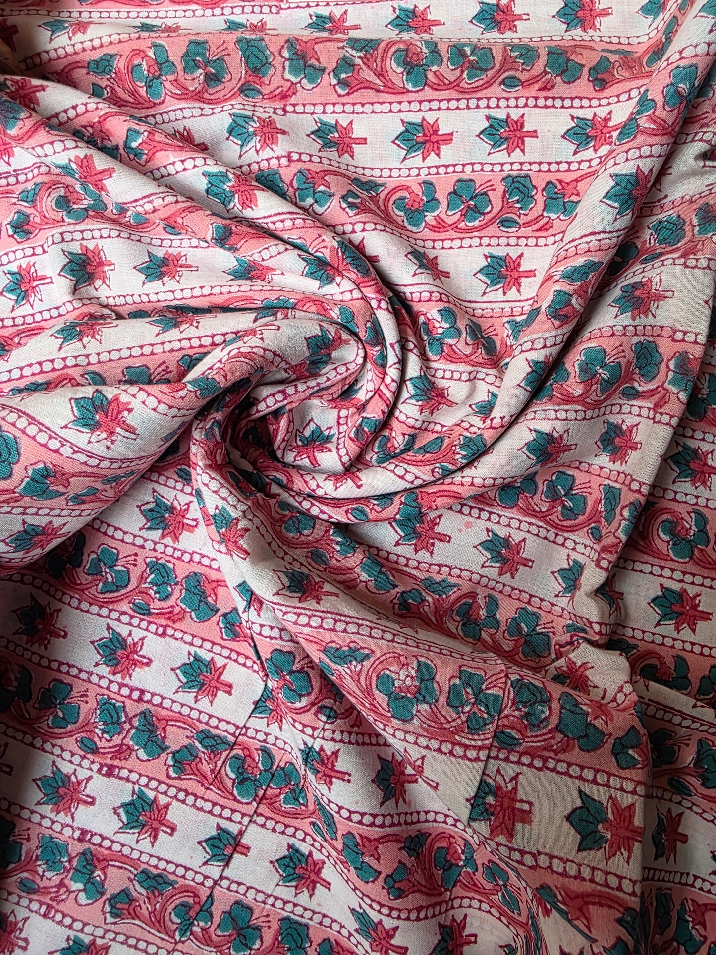 Pure Soft Cotton Handblock Printed Fabric