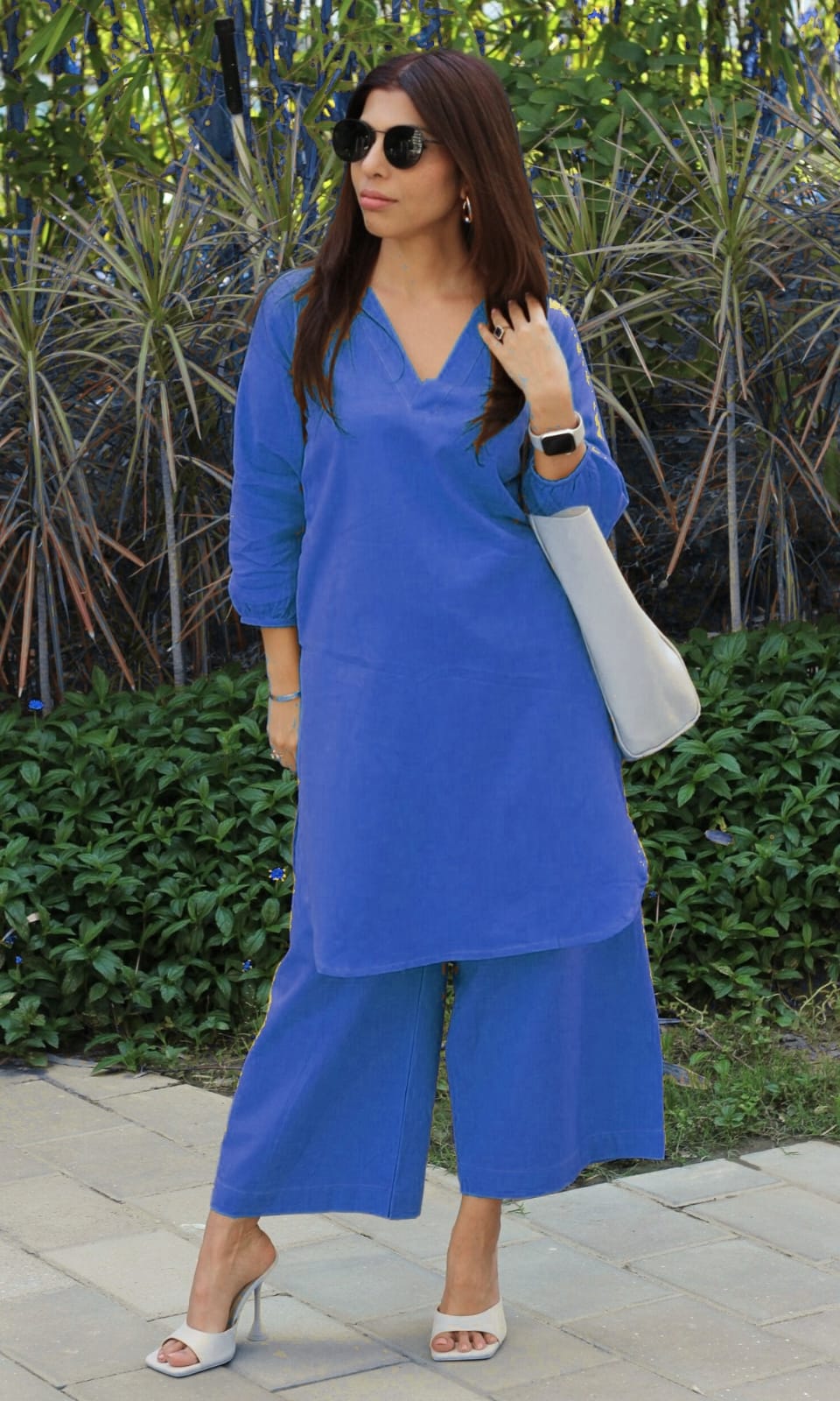 Pure Soft Cotton Slub Co-ord Set For Office Wear