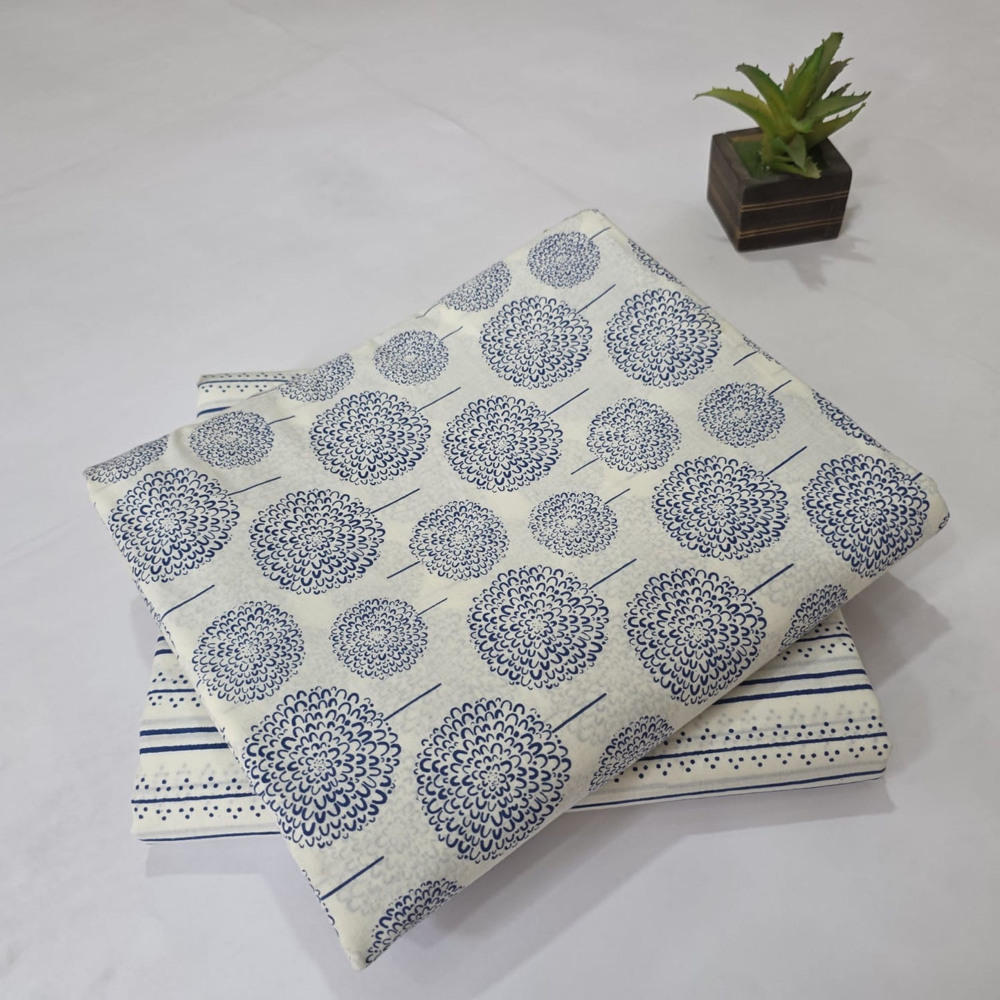 Pure Soft Cotton Handblock Printed 2PC Top-Bottom Suit Set