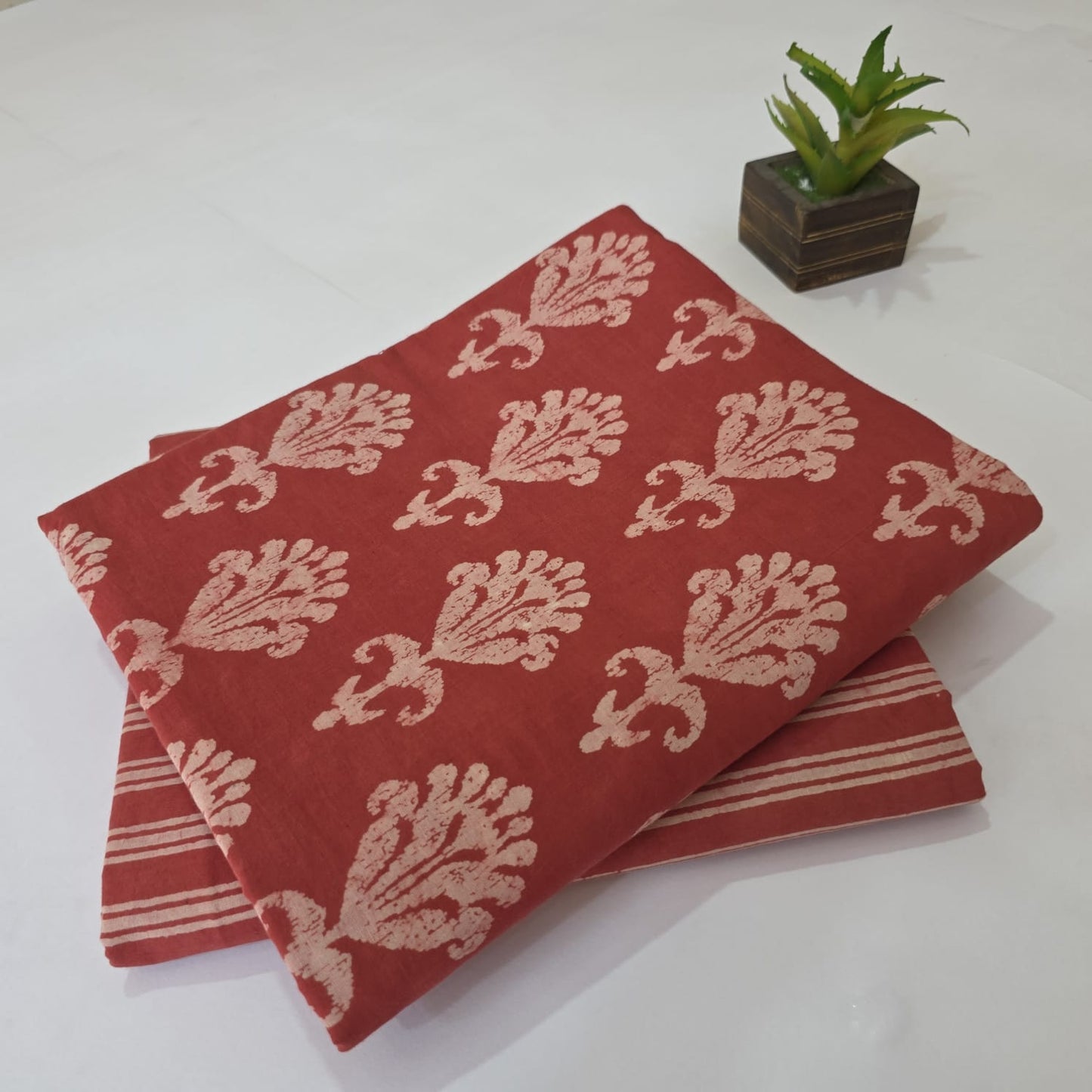 Pure Cotton Handblock Printed 2PC Top-Bottom Suit Set