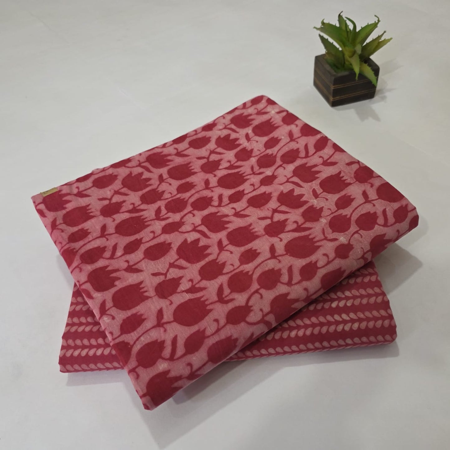 Pure Soft Cotton Handblock Printed 2PC Top-Bottom Suit Set