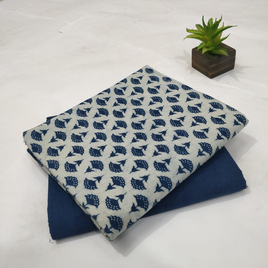 Pure Cotton Handblock Printed  2PC Top-Bottom Set
