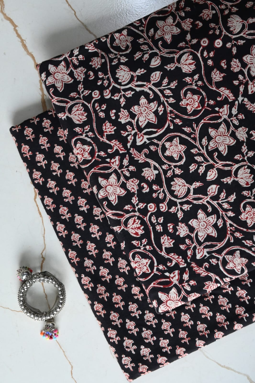 Pure Soft Cotton Handblock Printed 2PC Top-Bottom Suit Set (2.50 Meter Each)