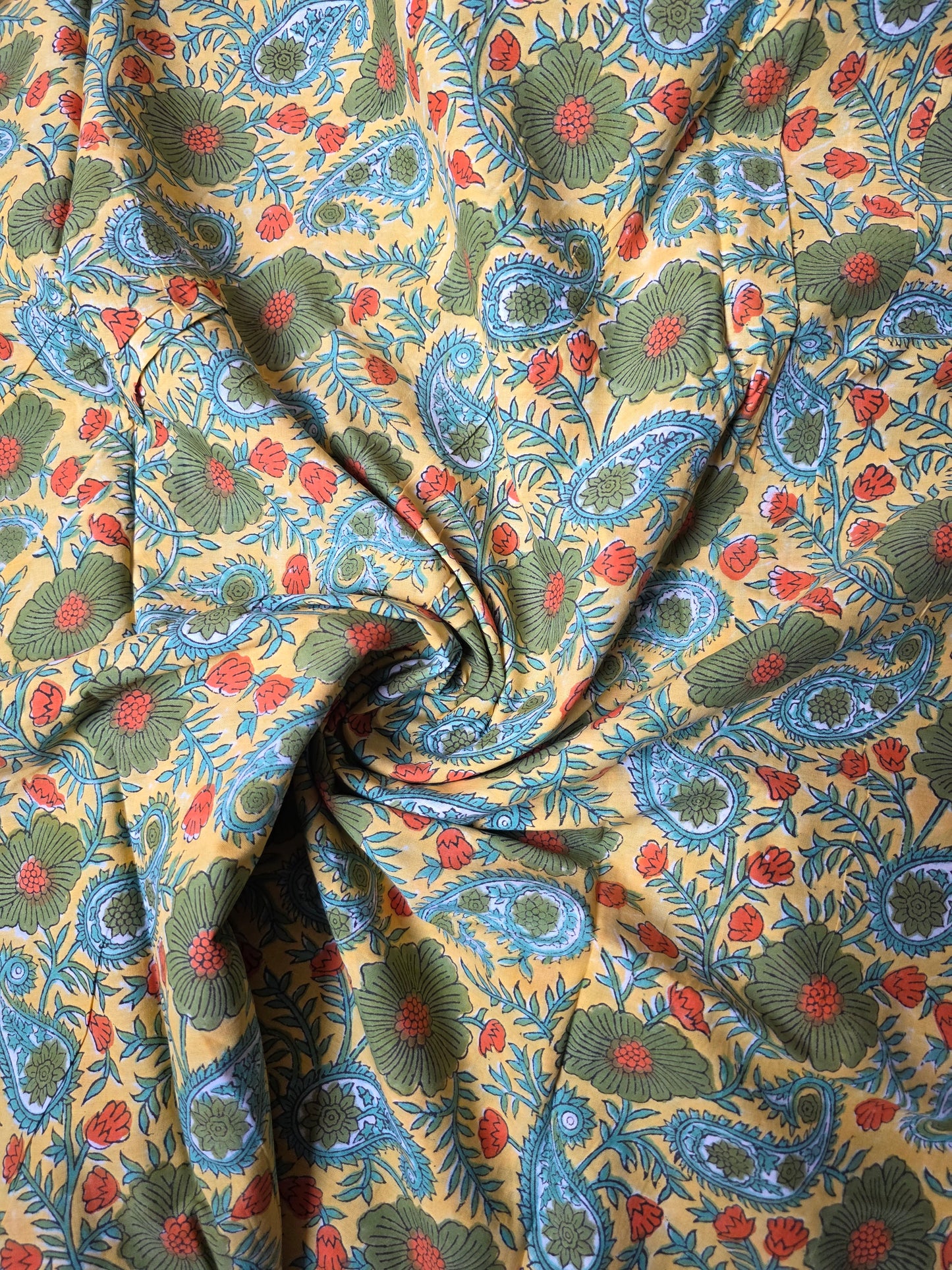 Pure Soft Cotton Handblock Printed Fabric