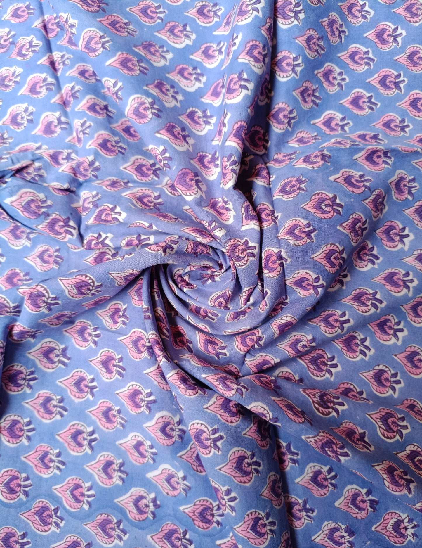 (Pre-cut 1.50 Meter) Pure Soft Cotton Hand Block Printed Fabric