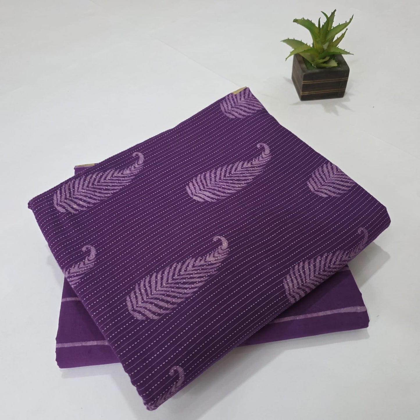 Pure Kantha Cotton Handblock Printed 2PC Top-Bottom Suit Set