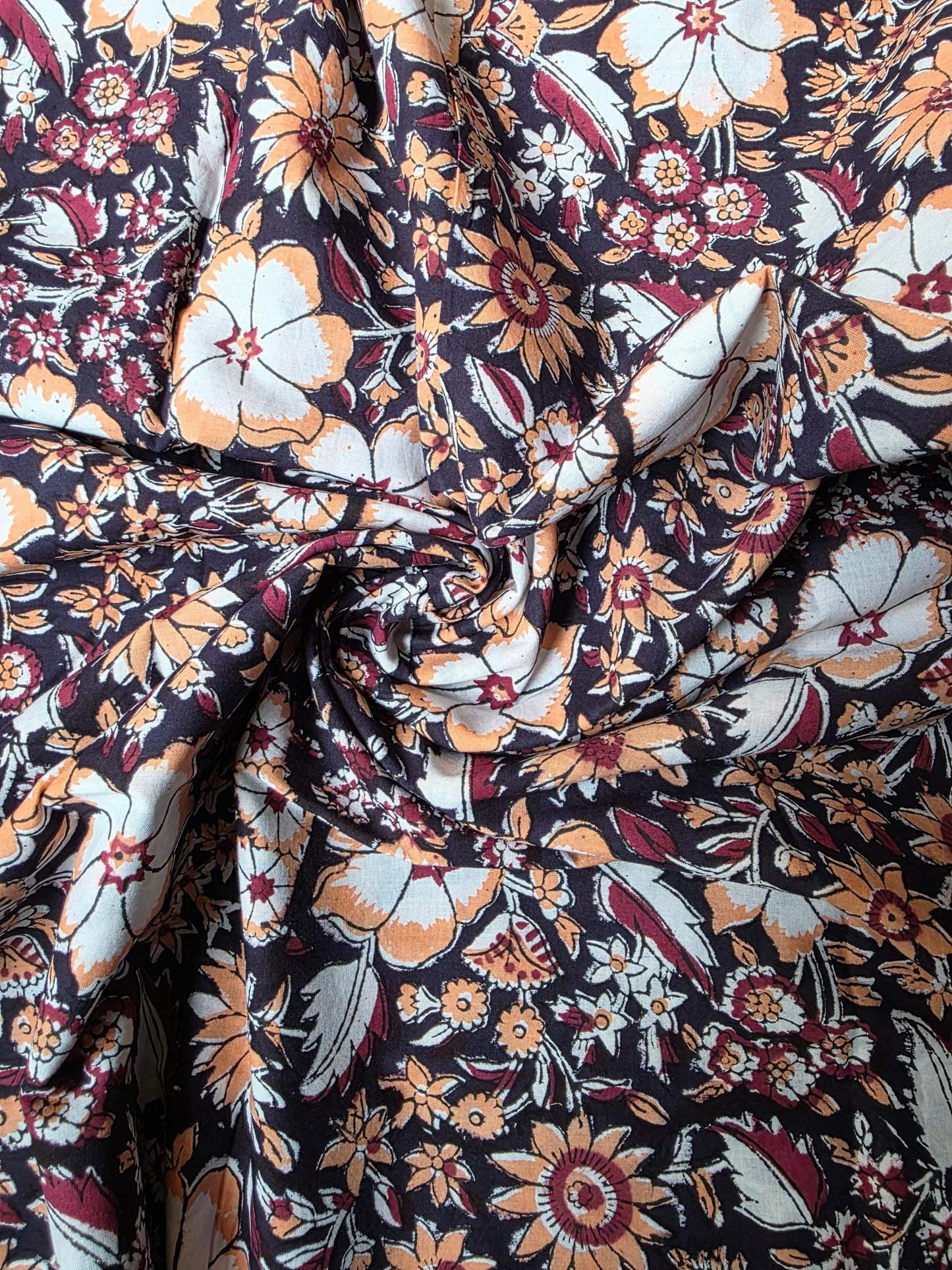 Pure Soft Cotton Handblock Printed Fabric