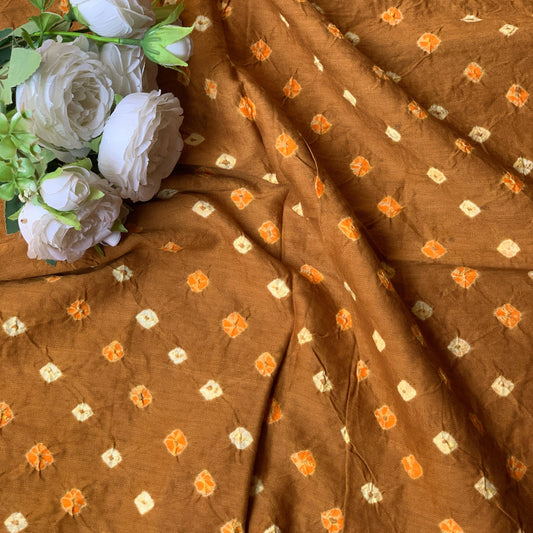 Pure Soft Cotton Satin Finish Tie-Dye Bandhani Fabric