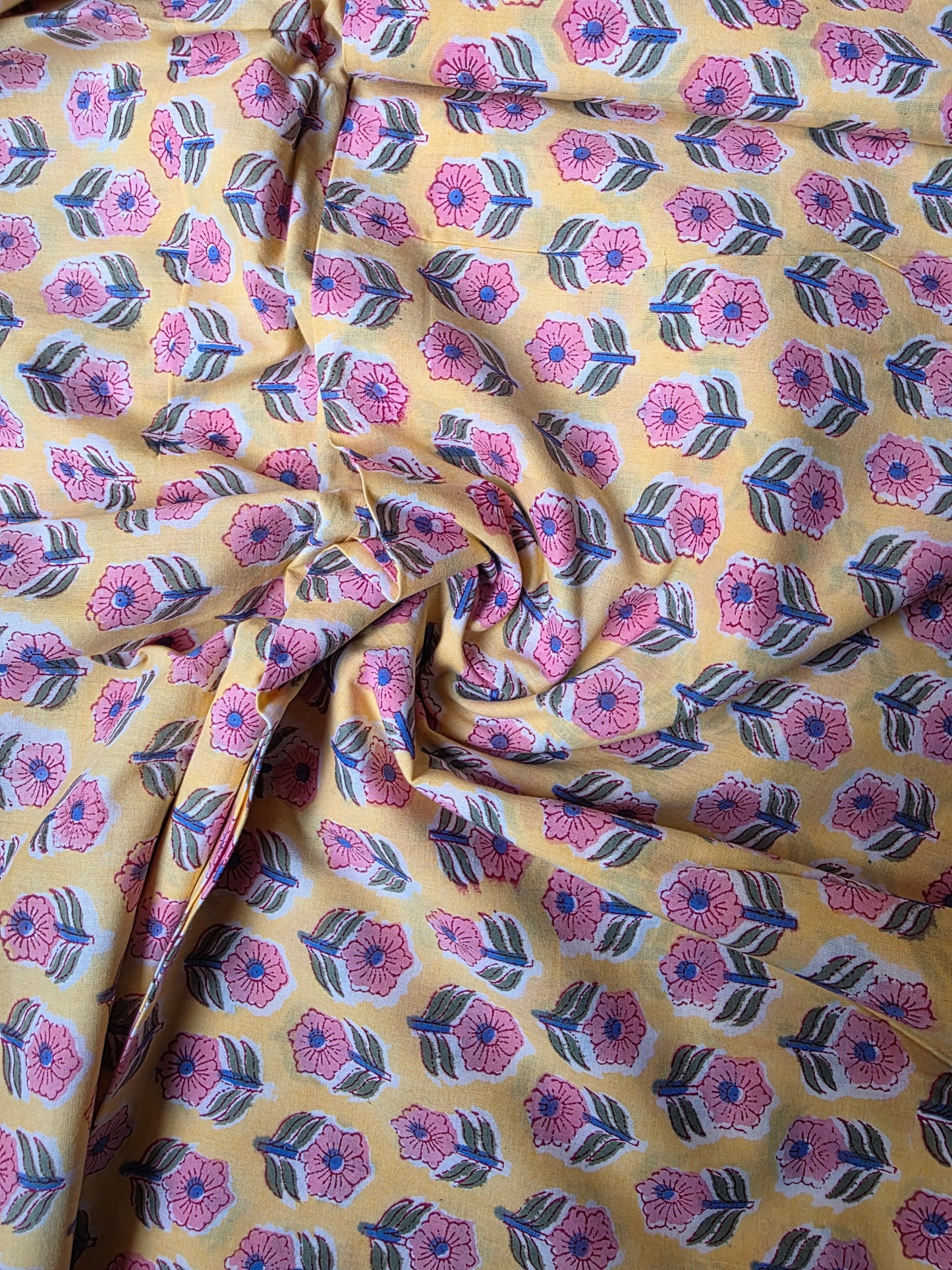 Pure Soft Cotton Handblock Printed Fabric