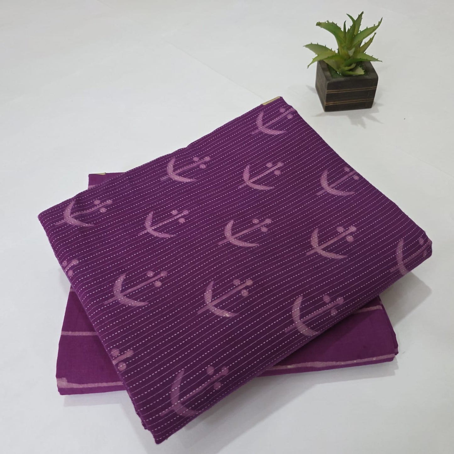 Pure Kantha Cotton Handblock Printed 2PC Top-Bottom Suit Set