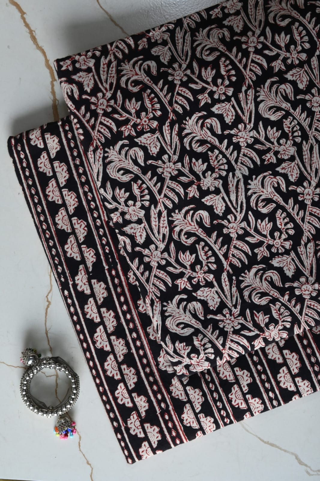 Pure Soft Cotton Handblock Printed 2PC Top-Bottom Suit Set (2.50 Meter Each)